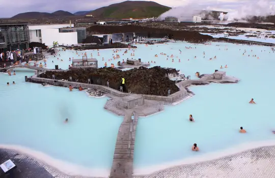 View of the Blue Lagoon in Iceland