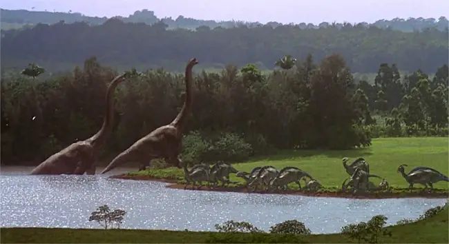 Arrival scene Brachiosaurus - Hawaii, Jurassic Park, 1995