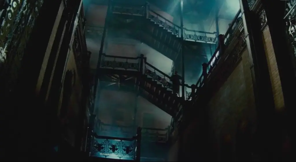 Stairs of the Bradbury Building in Blade Runner (1982)