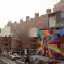 View on street art from the High Line in New York