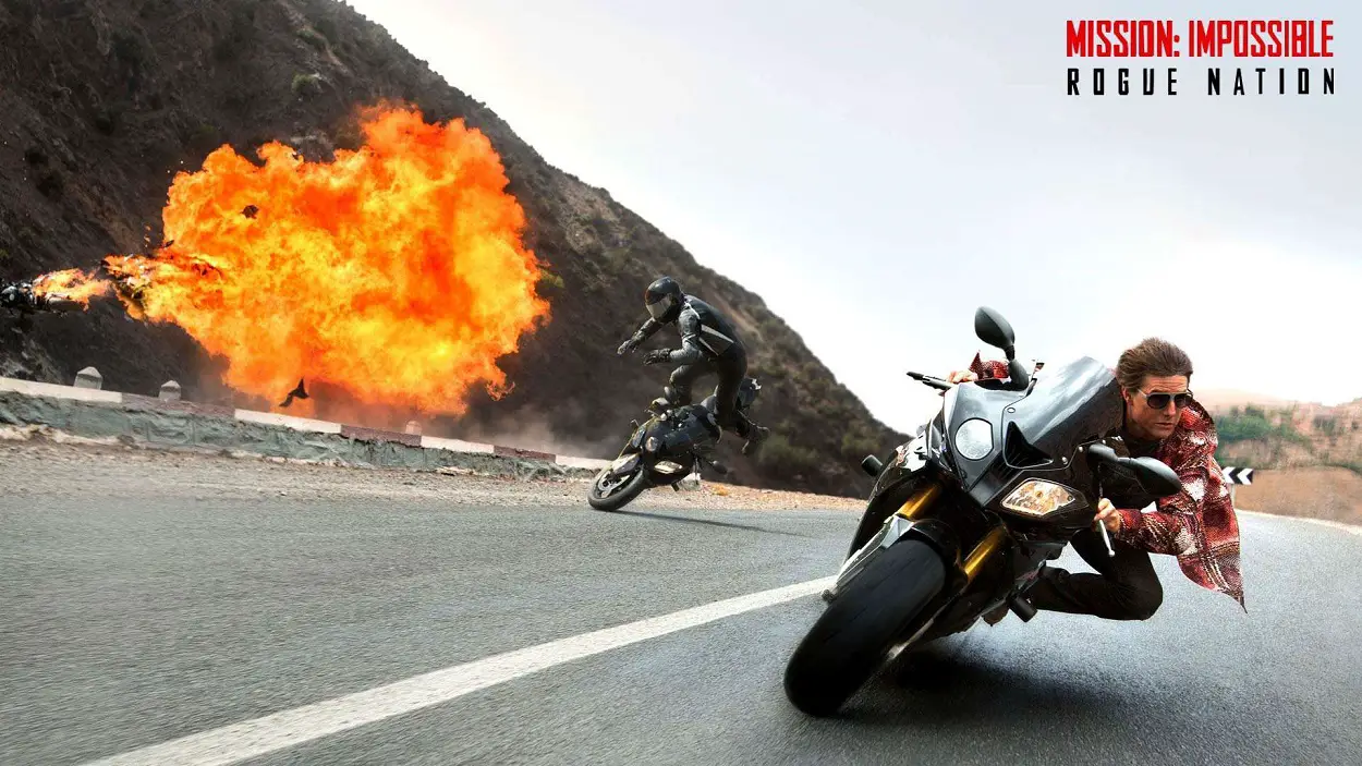 Motorbike chase scene in Mission: Impossible - Rogue Nation (2015)
