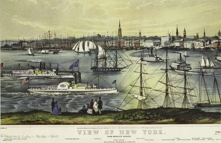 New York View from Brooklyn 19th century illustration