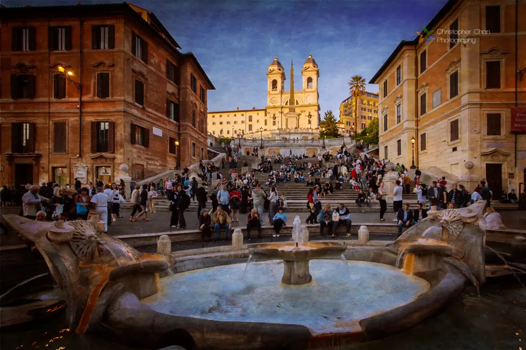 Spanish Steps and Fontana della Barcaccia, Rome, Italy