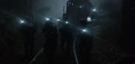 Warhead train scenes in California, Godzilla (2014)